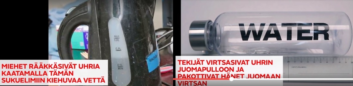 Sellisurman tekovälineinä oli erilaista sellistä löytynyttä esineistöä. Kuvakaappaukset ovat osa poliisin esitutkintamateriaalia.