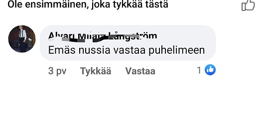 Kommentti joka oli tuon toisen kuvan tekstissä