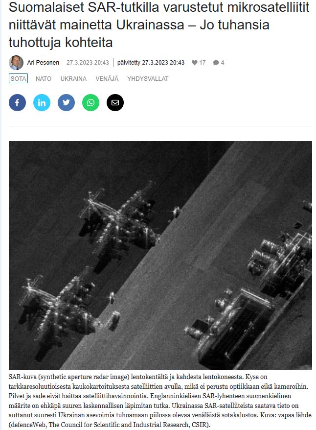 suomalainen ICEYE SAR-sateliittijärjestelmää auttaa tuhoamaan ryssien kalustoa suurissa määrissä.JPG