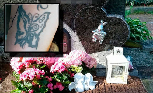 Turmassa kuolleen tytön kummitädin käteen on tatuoitu perhonen, joka on tytön piirtämä. Tytöstä piti tulla automaalari. (JUHA VELI JOKINEN)