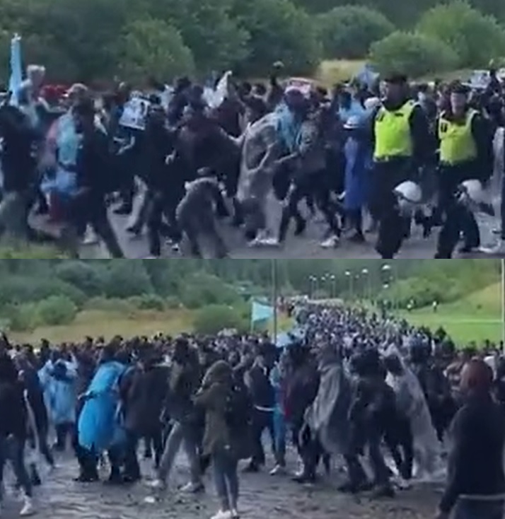 Kuvat kaappauksia pt-median videolta. https://pt-media.org/2023/08/03/extra-tukholmassa-jattimainen-eritreaanojen-mellakka/ Pahoittelen kuvien heikkoa laatua.