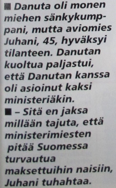 Pari ministeriä kävi harrastamassa seksiä Danutan luona. Keitä he olivat?