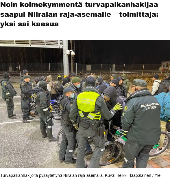 Naisia ja lapsia saapui Niiralan raja-asemalle – yksi sai kaasua – Yle.jpg