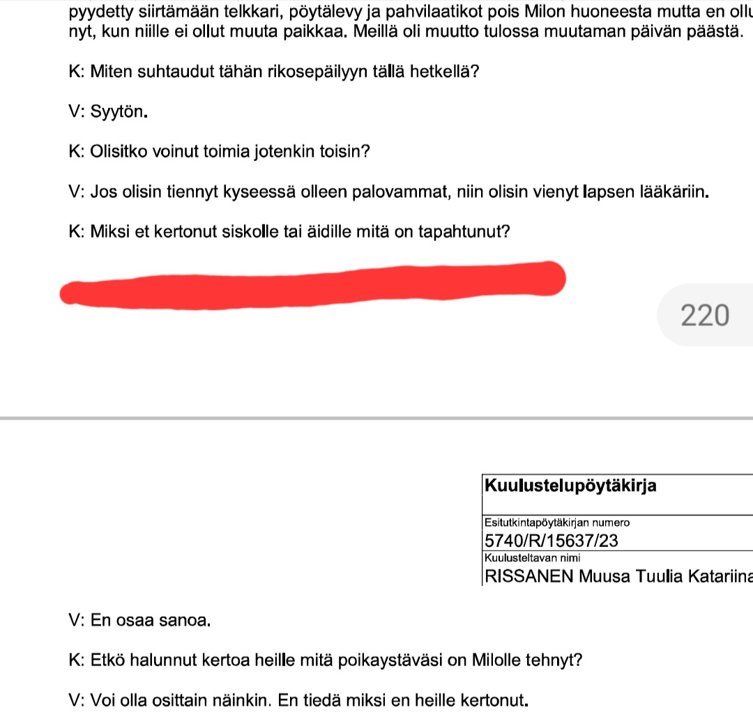 Täällä kysytään Muusalta miksi ei kertonut.