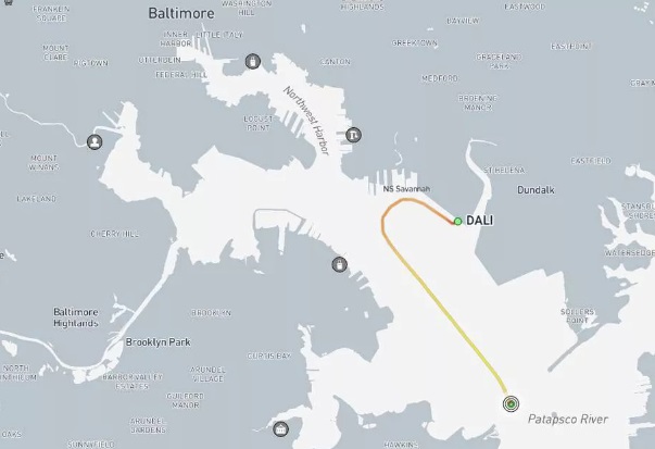 Tällainen oli singaporelaislaivan turmareitti. MARINE TRAFFIC / KUVAKAAPPAUS