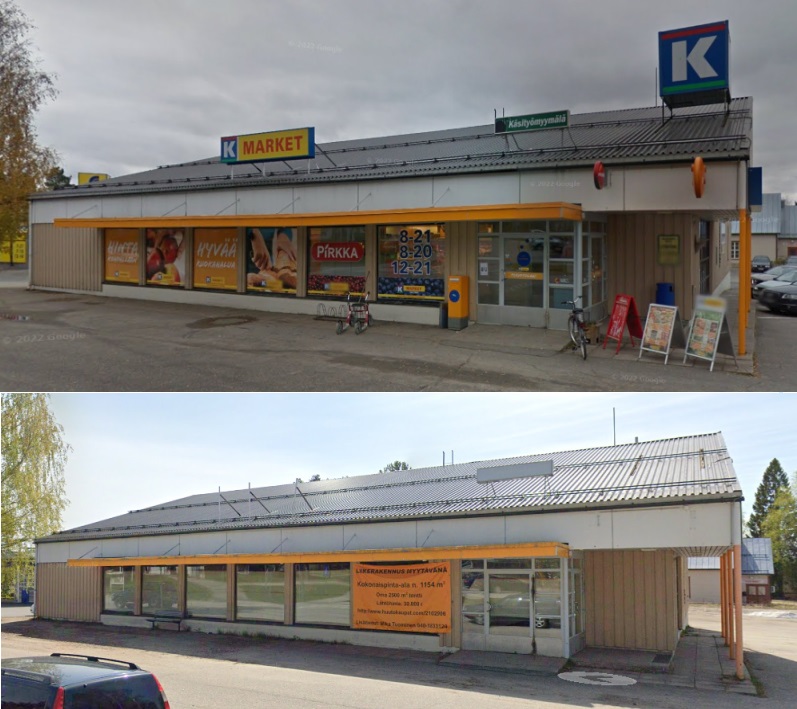 Ylempi kuva 2011 ja alempi 2022.