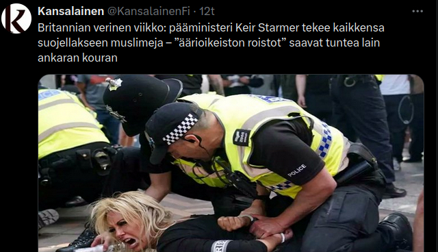 Poliisi on sininen, ei valkoinen tai musta.