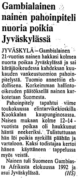 Helsingin Sanomat 22.1.1994.