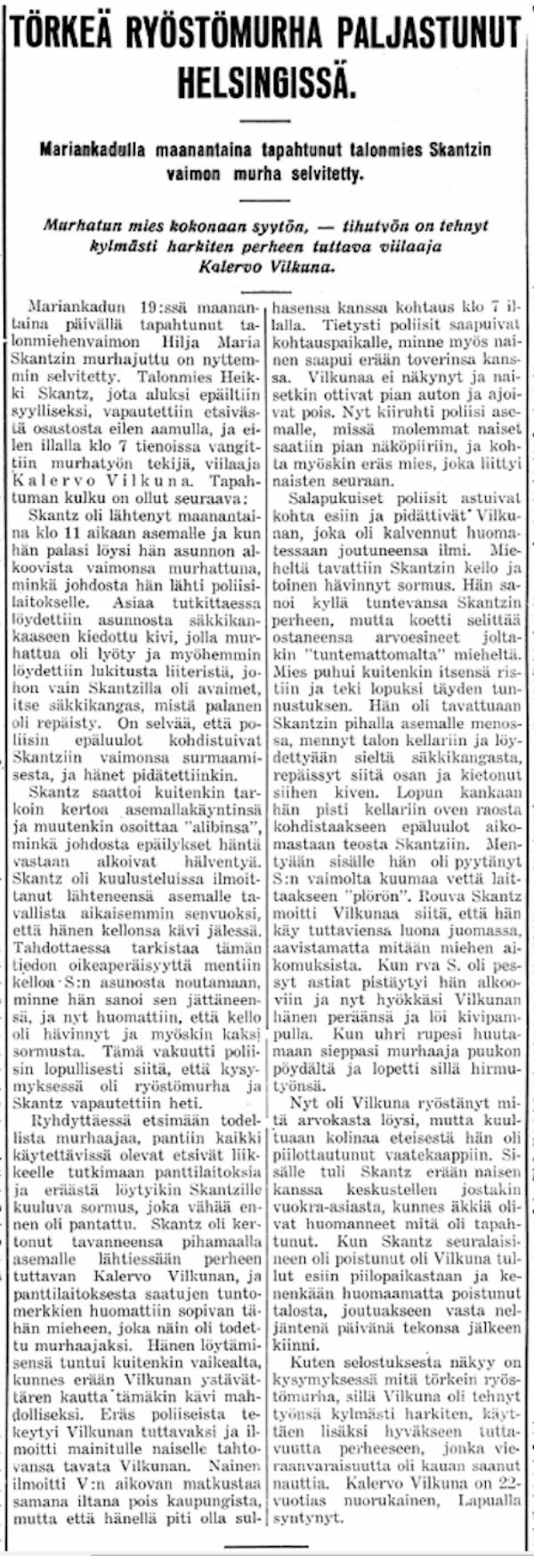 Sisä-Suomi 11.05.1929 Hilja Skantz Kalervo Vilkuna.jpg
