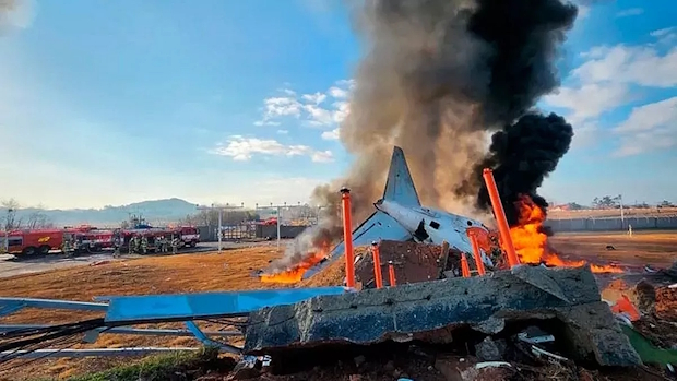 Yonhap News in South Korea is carrying this terrifying image of the plane wreckage.jpg