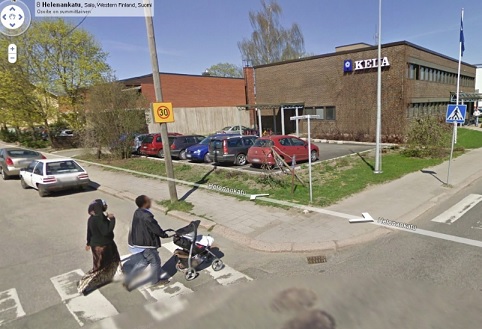 Yhtenä osapuolena jutussa on veronmaksajien ylläpitämä Kansaneläkelaitos. Kuva googlemaps.