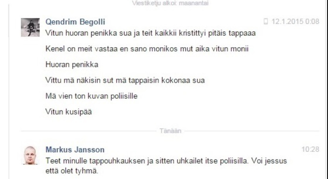 Qendrim ei tykkää kristityistä.