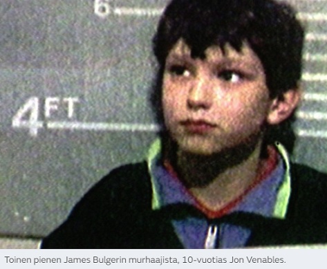 Toinen pienen James Bulgerin murhaajista, 10-vuotias Jon Venables.