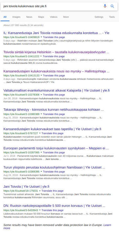 Kolme uutista.