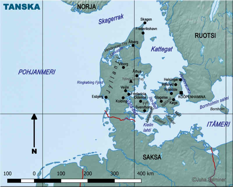 Själland on ensimmäinen Tanskan saarista, kun tullaan Ruotsista päin Juutinrauman salmen yli.