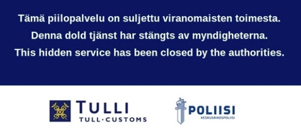 Kuvakaappaus sivustolta sen sulkemisen jälkeen.
