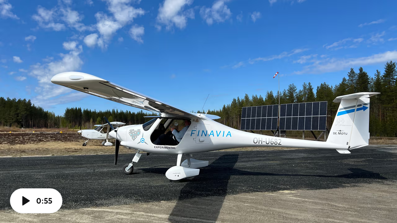 Pipistrel Alpha Electro -sähkölentokone esittäytyi sunnuntaina Kuhmon lentokentällä.  .png