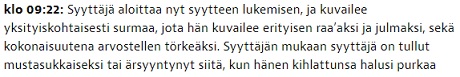 syyttäjä oli tullut mustasukkaiseksi...