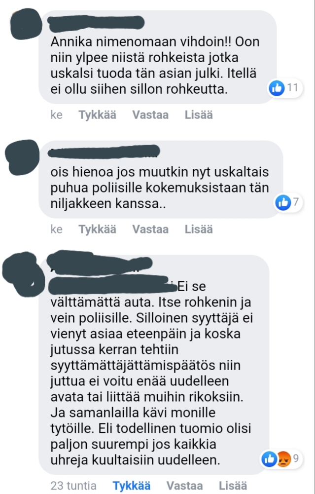 fb-sivujen palauteosiosta
