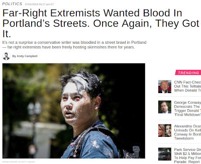 Äärioikeistoa on syyttäminen, kun Antifa pieksää ihmisiä, kuvassa "konservatiivikirjoittaja"