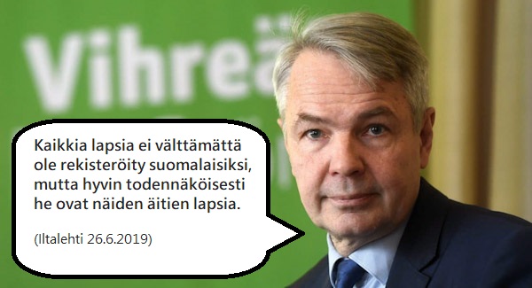 Haavisto hyvin todennäköisesti tietää, miten asiat ovat. Siispä DNA-testejä tuskin tarvitaan, eiku....jpg
