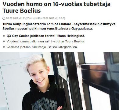 Tuure laittaa omia matskujaan tuubeihin.