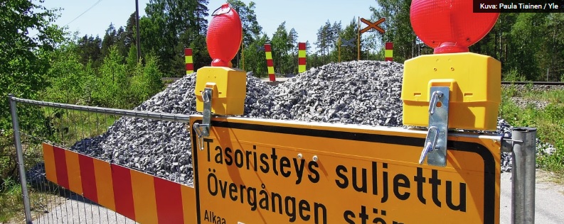 Skogbyn onnettomuustasoristeys Raaseporissa 31. toukokuuta 2018.Paula Tiainen / Yle