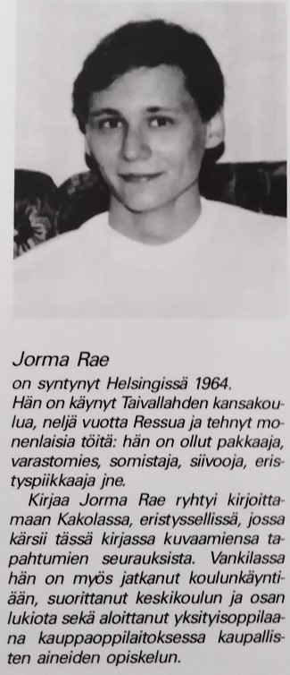 Kuva ja teksti kirjan Pako ilman toivoa kansilehden taustapuolelta.