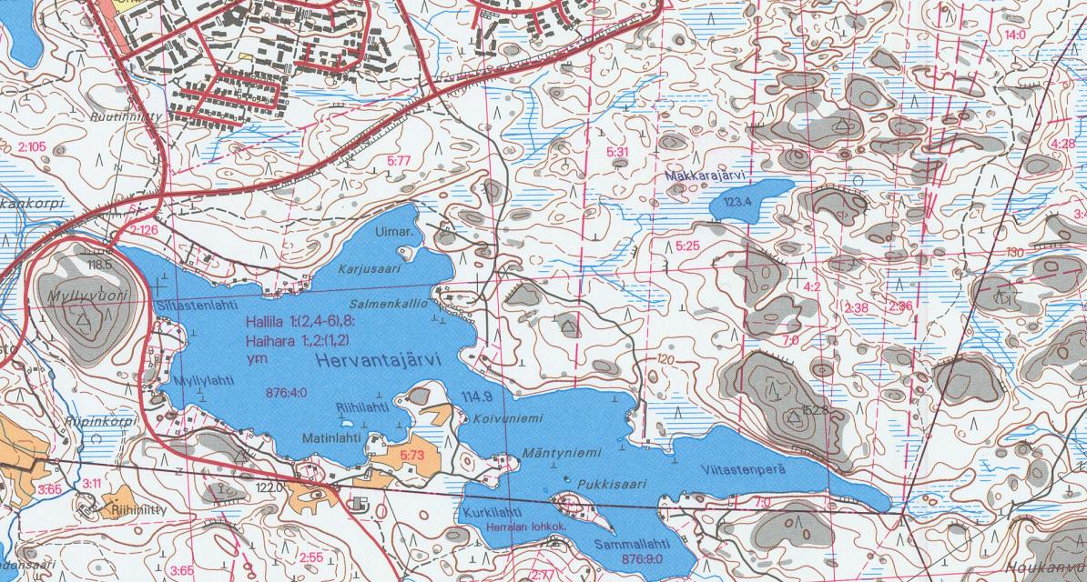 hervantajärvi-salmenkalliontie 1998