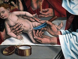 Yksityiskohta taulusta 'Jeesuksen ympärileikkaus', näkemys ja tuotos on Friedrich Herlinin.jpg